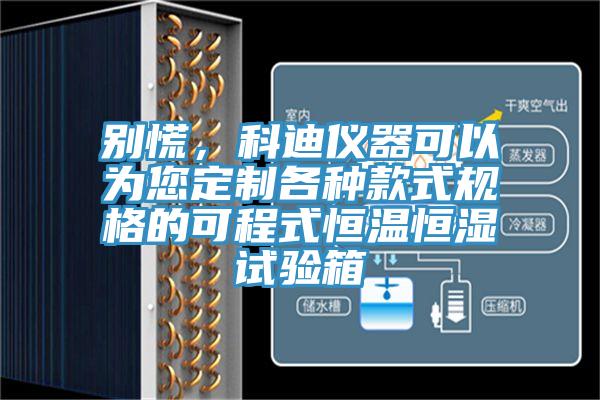 別慌,科迪儀器可以為您定制各種款式規格的可程式恒溫恒濕試驗箱