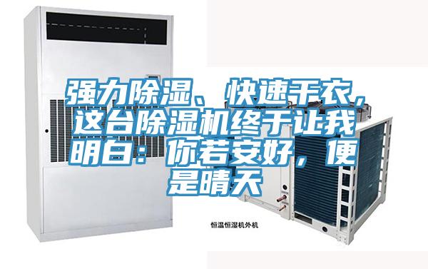 強力除濕、快速干衣，這臺除濕機終于讓我明白：你若安好，便是晴天