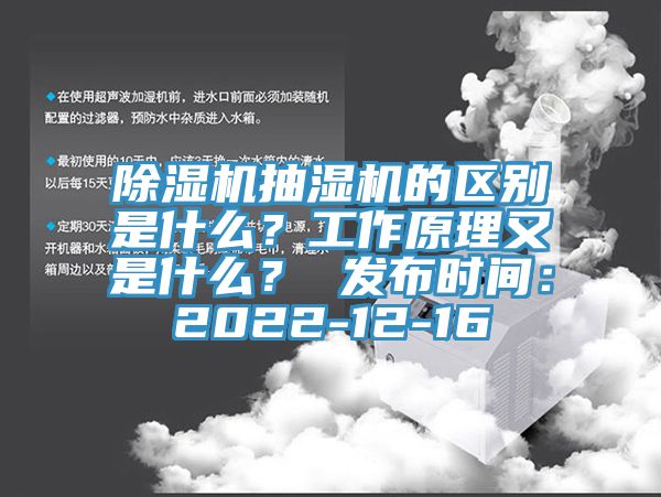 除濕機抽濕機的區別是什么?工作原理又是什么? 發布時間:2022-12-16